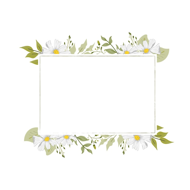 floral frame with white flowers