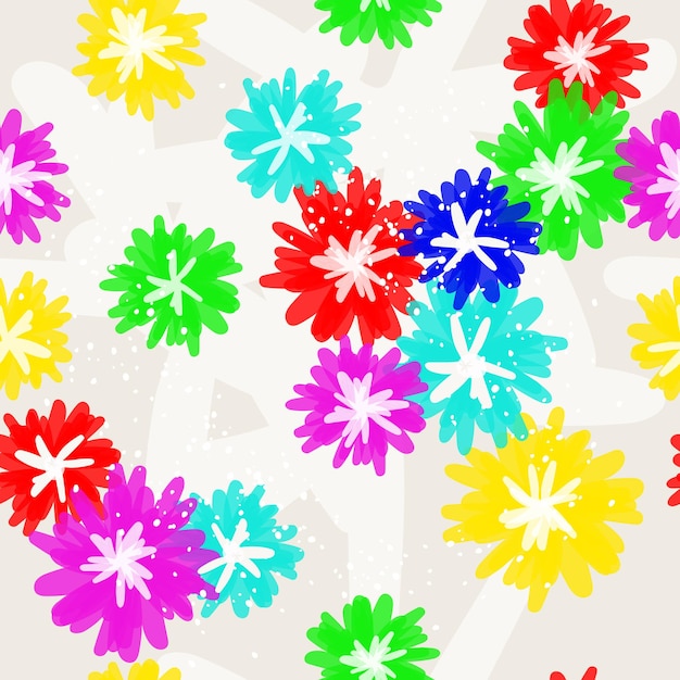 Floral graphic design Seamless pattern in the form of a small flower Risograph effect Beautiful