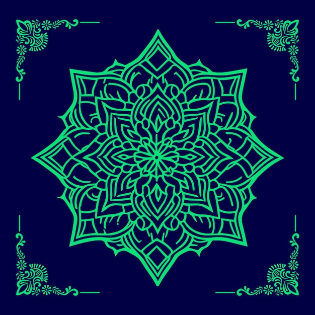 floral green colorful ornament mandala background