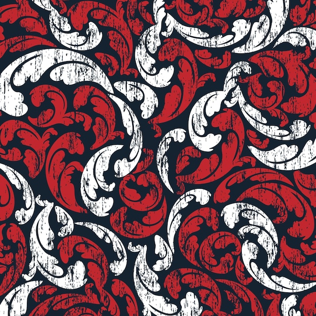 Floral grunge red color background