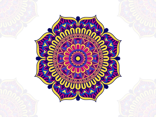 Floral Hand Drawn Mandala Line Art style Design