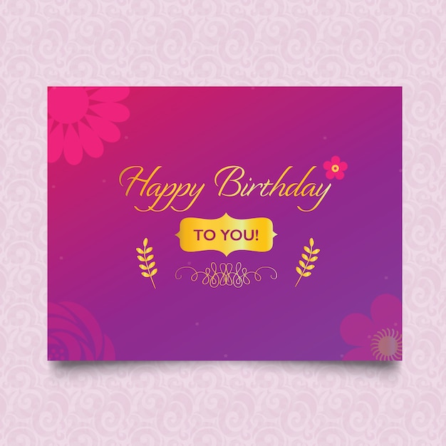 Floral Happy Birthday Card Design