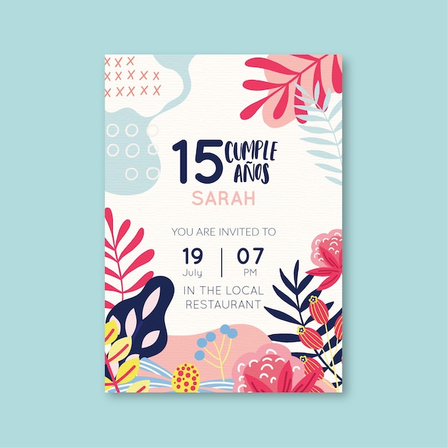 Floral happy birthday card design