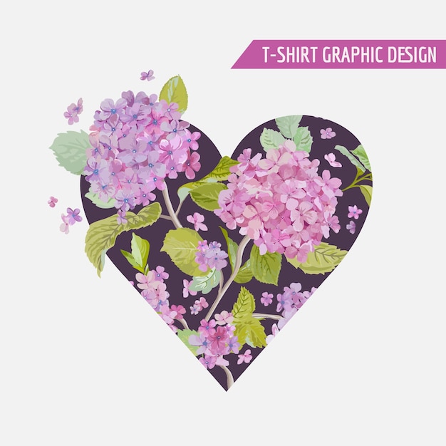 Floral Heart Design for Tshirt