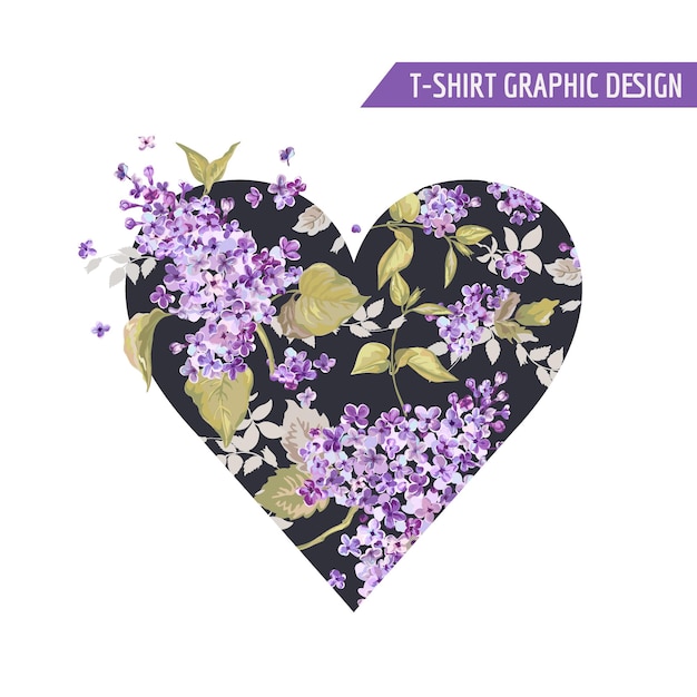 Floral Heart Style Tshirt Design