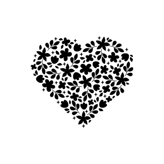 Vector floral heart vector illustration