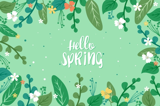 Floral hello spring concept