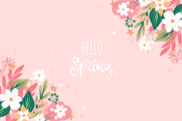 Floral hello spring concept