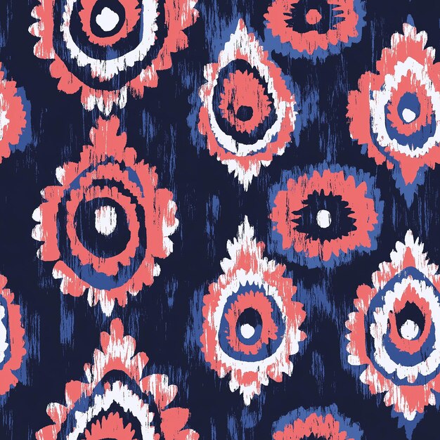 Vector floral ikat patterns with african boho vibes