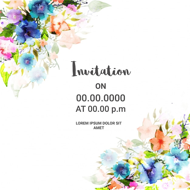 Floral Invitation Card design.