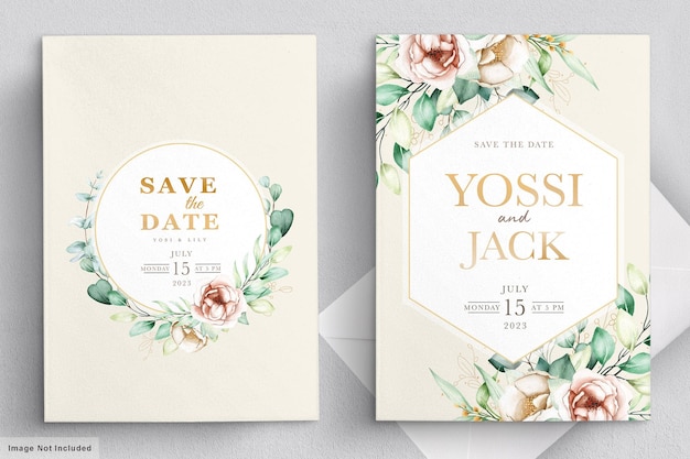 floral invitation card set