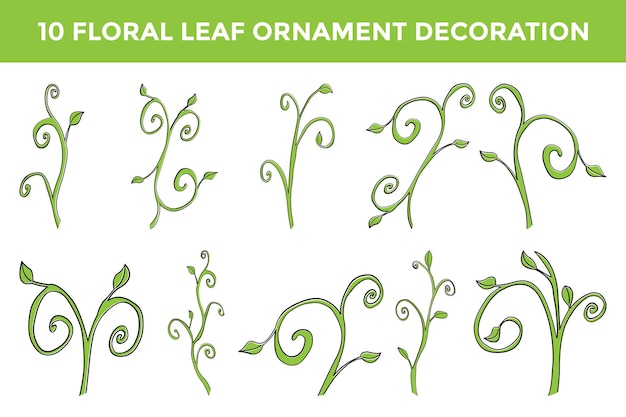 Floral leaf ornament decoration collection