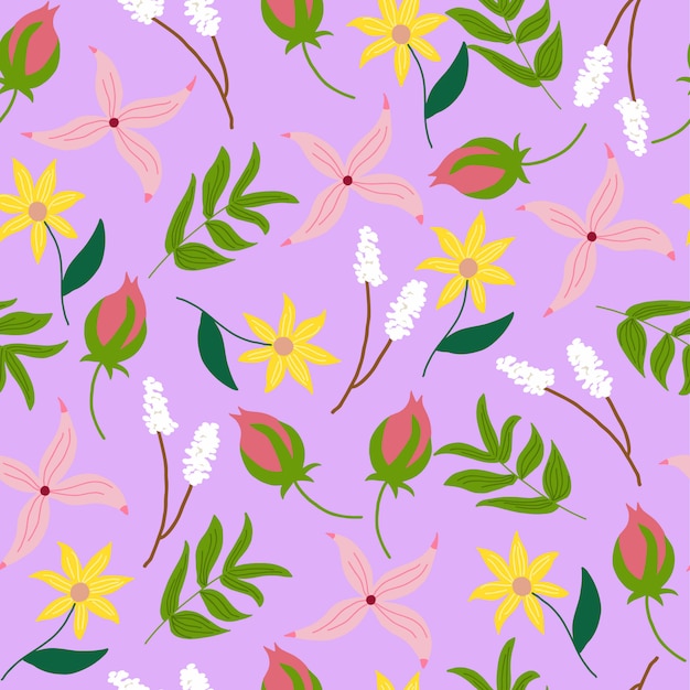 floral and leaf pattern background