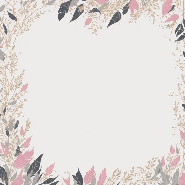 floral and leaves frame with text space vector