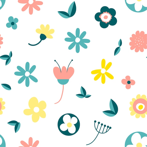 Floral leaves of patterns seamless