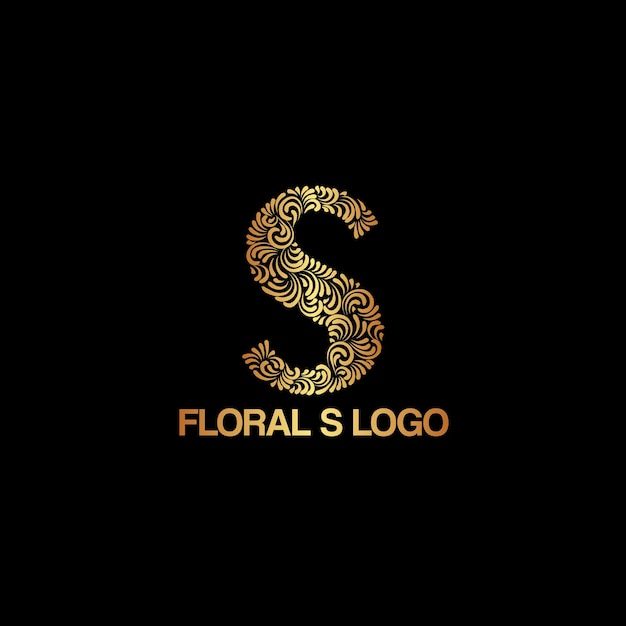 Floral letter S vector logo design