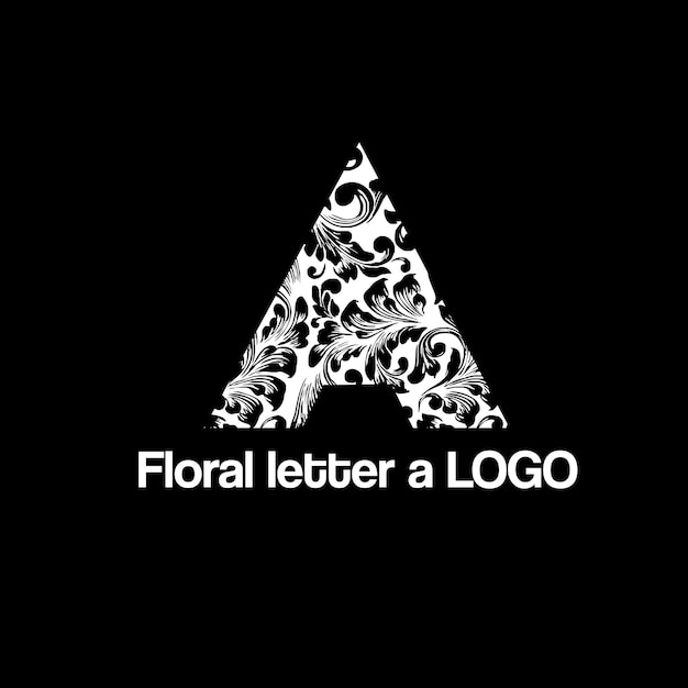 Floral letter A vector logo design