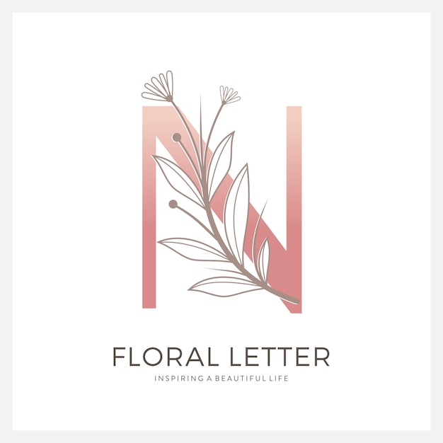 Floral letter A to Z logo design luxury