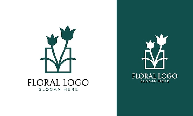 Floral logo design with minimal style for cosmetic icon