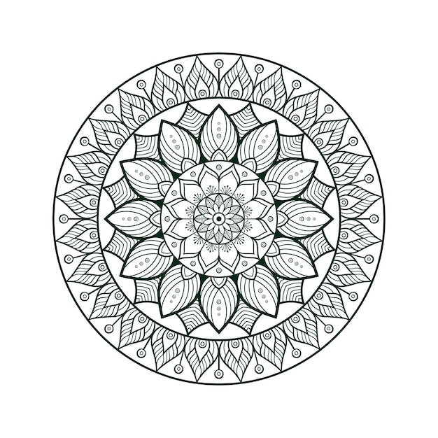 Floral luxury ornamental pattern henna mandala art for coloring book