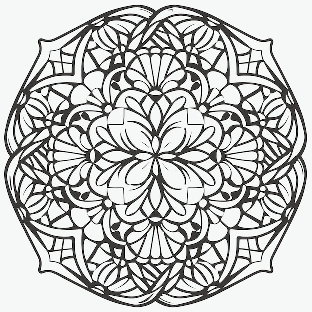 Floral Mandala Background Design Coloring Page