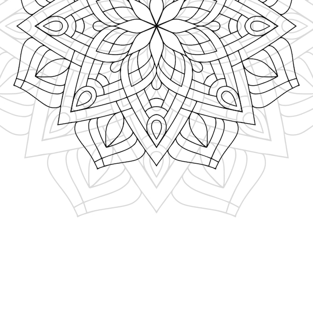 Floral Mandala black and white ornament