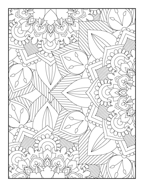 Floral Mandala Coloring Page Floral Coloring Book Floral Coloring Book For Teens