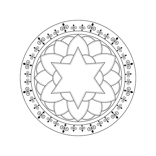 Floral mandala for coloring page ornamental pattern circular pattern design