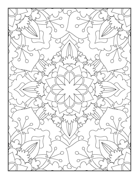 Floral mandala coloring page Pattern coloring page Coloring book for adults and kids