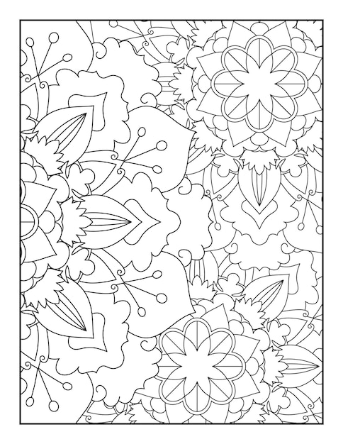 Floral mandala coloring page Pattern coloring page Coloring book for adults and kids