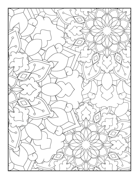 Floral mandala coloring page Pattern coloring page Coloring book for adults and kids