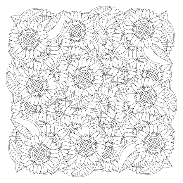 Floral mandala coloring page