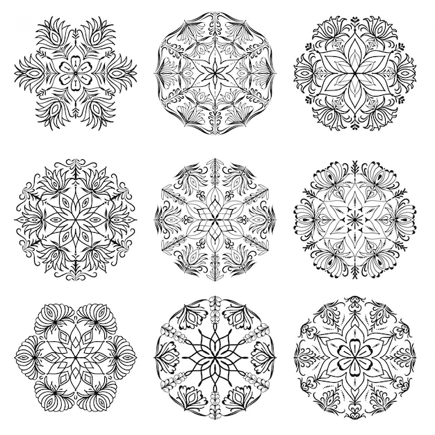 Floral Mandala pack of 9