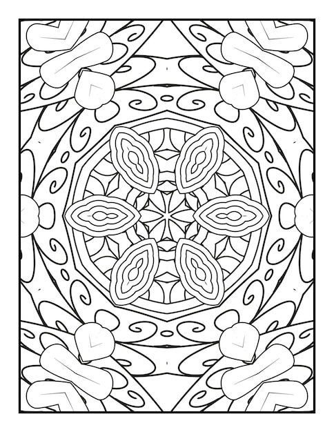 Floral mandala pattern coloring page for adults Mandala coloring page Adult coloring book page