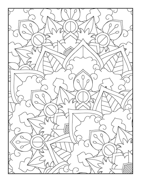 Floral mandala pattern coloring page Floral coloring page Adult coloring book