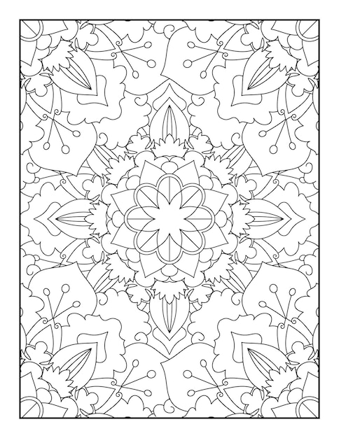 Floral mandala pattern coloring page Floral coloring page Adult coloring book