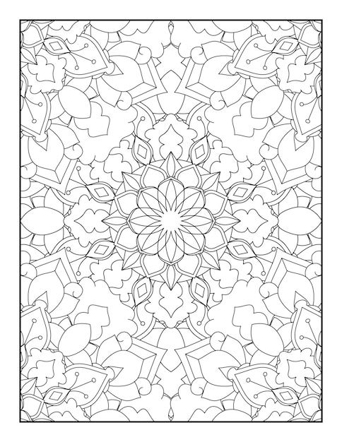 Floral mandala pattern coloring page Floral coloring page Adult coloring book