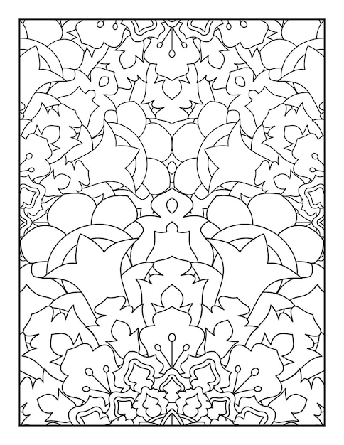 Floral mandala pattern coloring page