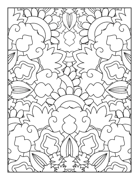 Floral mandala pattern coloring page