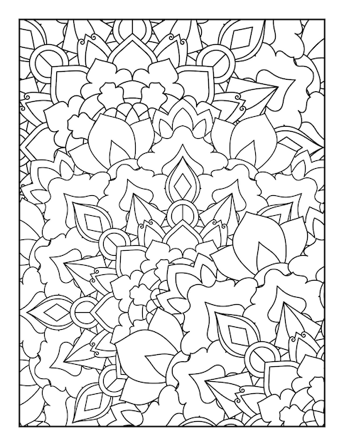 Floral mandala pattern coloring page