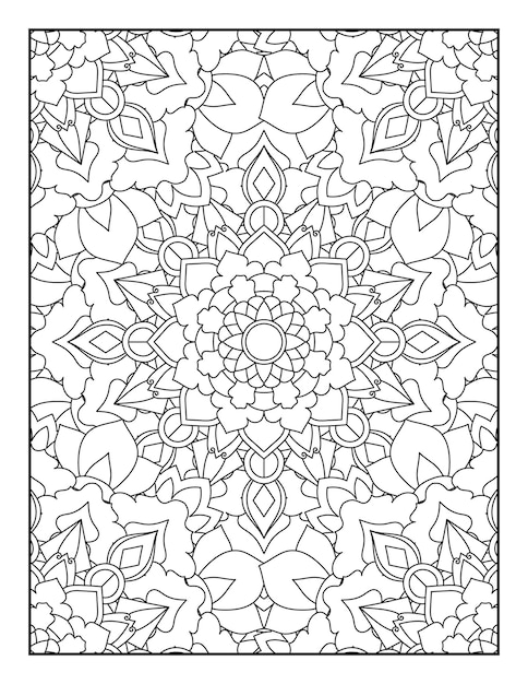 Floral mandala pattern coloring page