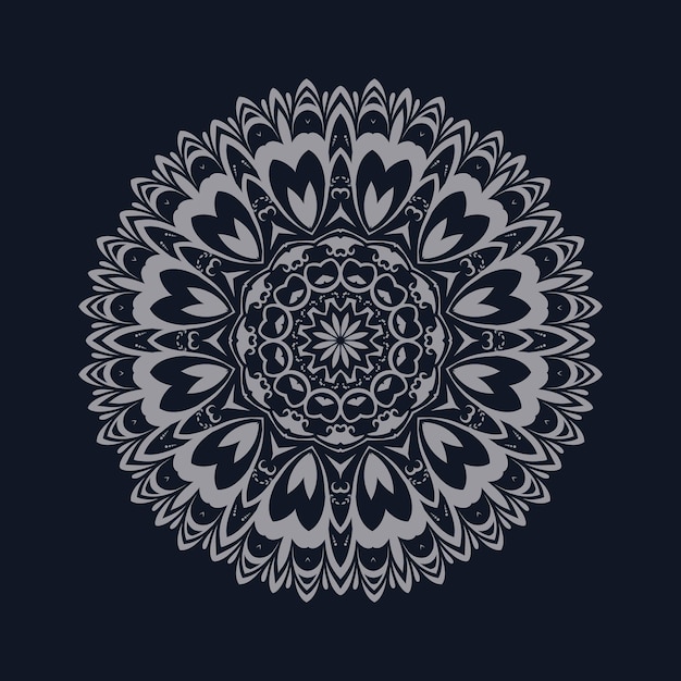 floral mandala relaxation patterns unique design with black background Hand drawn pattern