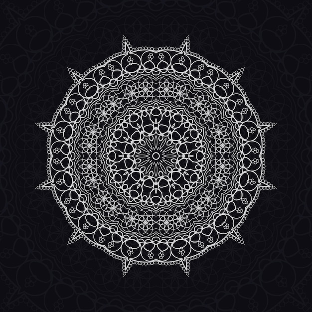 floral mandala relaxation patterns unique design with black backgroundHand drawn pattern