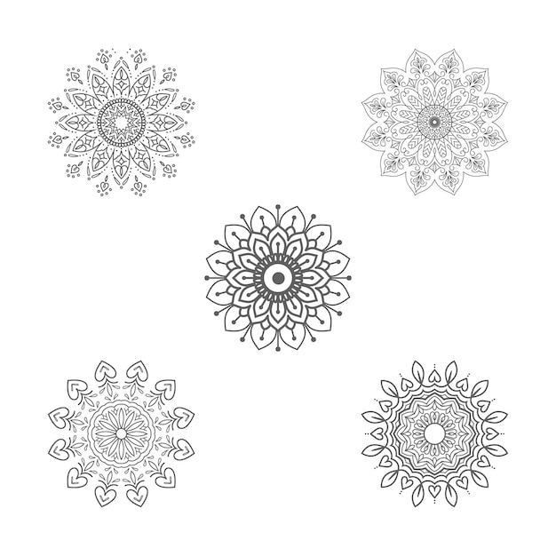 Floral mandala set background