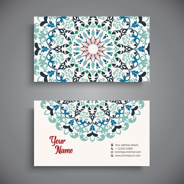 Vector floral mandala style business card