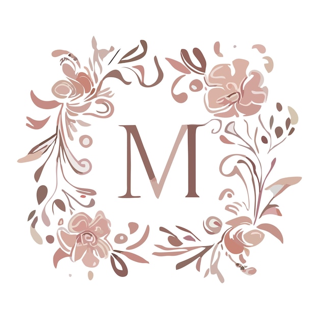 Floral monogram logo 8