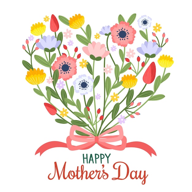 Floral mother's day illustration