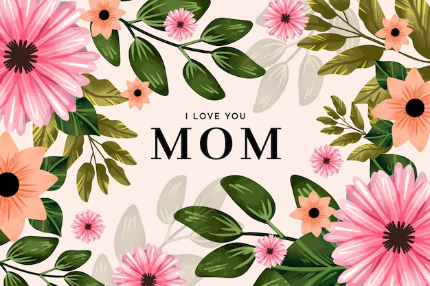 Floral mother's day illustration