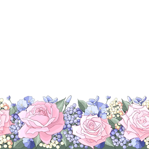 Floral motif border with roses