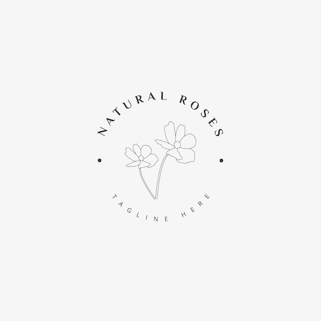 Floral Natural Roses Logo